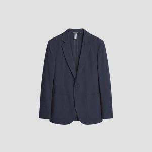 Giacca Antony Morato Uomo Julie Slim Fit in Tessuto Seersucker Blu