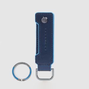 Portachiavi Casa Uomo Piquadro Blue Square Blu Notte In Pelle Blu
