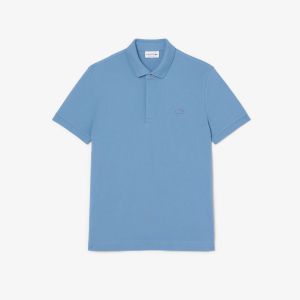 Polo Lacoste Paris regular fit in piqué elasticizzato da uomo Azzurro