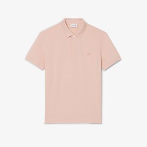 Polo Lacoste Paris regular fit in piqué elasticizzato da uomo Rosa