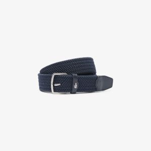 Cintura Lacoste in canvas elasticizzato da uomo Blu