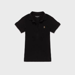 RefrigiWear Flora Polo Donna In Cotone Nero