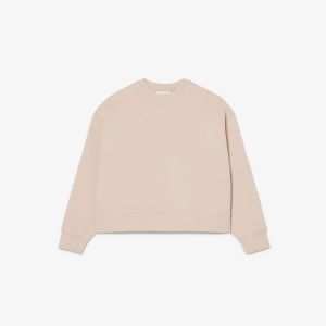Felpa Lacoste oversize double face in jersey da donna Beige