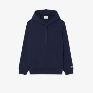 Felpa Lacoste con cappuccio e logo in rilievo da uomo Blu