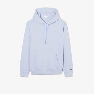Felpa Lacoste con cappuccio e logo in rilievo da uomo Azzurro