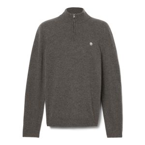 COHAS BROOK MERINO 1/4 ZIP SWEATER DARK GREY HEATHER grigio