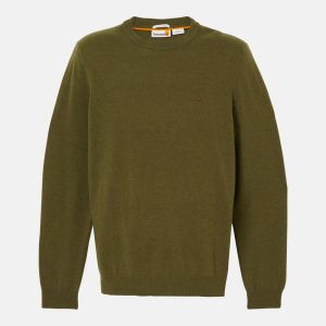COHAS BROOK MERINO CREW SWEATER DARK OLIVE marrone