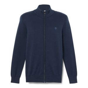 WILLIAMS RIVER COTTON YD FULL ZIP SWEATER DARK SAPPHIRE/DARK DENIM blu