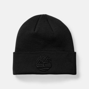TONAL 3D EMBROIDERY BEANIE BLACK nero