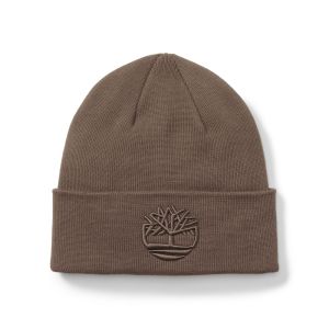 TONAL 3D EMBROIDERY BEANIE CHOCOLATE CHIP beige