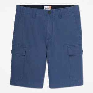 Pantalone Timberland da Uomo Cotton Linen Cargo Shor Blu Scuro Blu