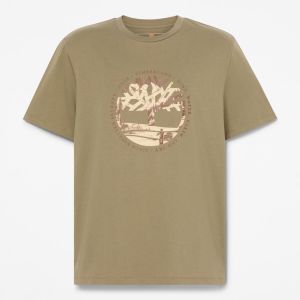 Maglia Timberland da Uomo Tree Logo Lake House Gr Verde