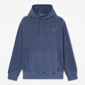 Felpa Timberland da Uomo Felpa con Cappuccio Tinta in Capo Blu Scuro Blu