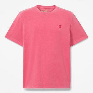 Maglia Timberland da Uomo Garment Dye Short Sleev Bordeaux