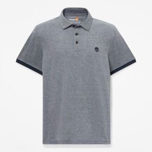 Maglia Timberland da Uomo Bbbr Oxford Maniche Corte Pol Blu