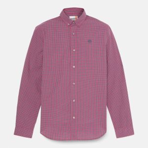 Maglia Timberland da Uomo Micro Plaid Poplin Shir Mdre Bordeaux