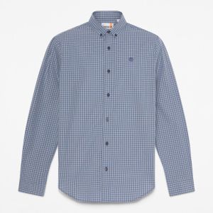 Maglia Timberland da Uomo Micro Plaid Poplin Shir Blu