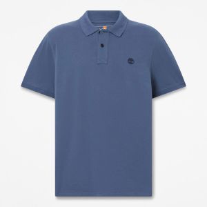 Polo Timberland da Uomo Polo Piqué Maniche Corte D Blu
