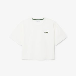T-shirt Lacoste da donna casual in jersey di cotone Bianco