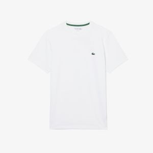 T-shirt Lacoste da uomo sportiva Ultra Dry con stampa coccodrillo Bianco