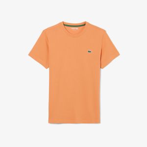 T-shirt Lacoste da uomo sportiva Ultra Dry con stampa coccodrillo Arancione