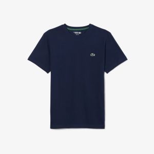 T-shirt Lacoste da uomo sportiva Ultra Dry con stampa coccodrillo Blu