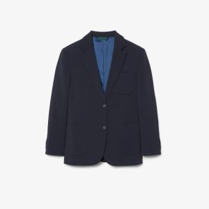 Blazer Lacoste da donna in piqué fluido elegante Nero