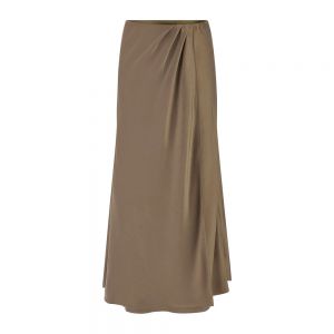 ANASTASIA LONG SATIN SKIRT Marrone