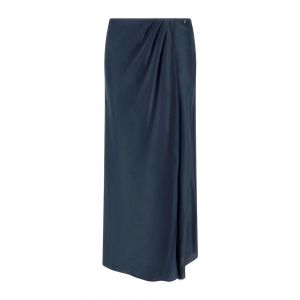 ANASTASIA LONG SATIN SKIRT blu