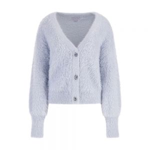 KEYLA LS VN CARDI SWEATER Azzurro