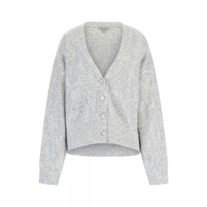 LS FUR MIX ZIP FRNT MILA CARDIGAN Bianco