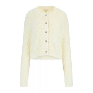 LS CN UME BOUCLE FEATHER CARDI Bianco