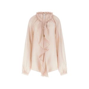 Giacca Guess Donna Ls Maelys Ruffled Blouse Beige