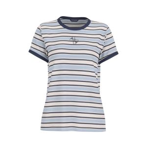 Maglia Guess Donna Ss Cn Striped Mini 4G Logo Te Multicolor