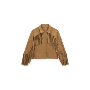Giacca Guess Donna Ls Ibby Fringe Jkt Marrone