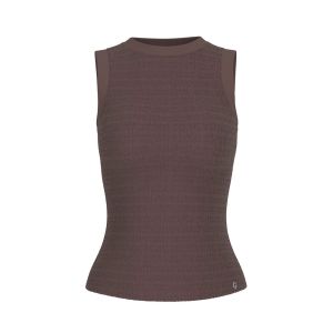 Maglia Guess Donna Sl Francine Smock Hotfix Top Marrone