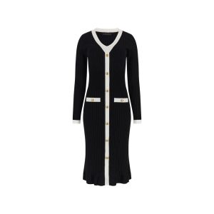 Vestito Guess Donna Ls Vn Laurel Swtr Dress Nero