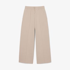 Pantaloni tuta Lacoste da donna in jersey wide fit Beige