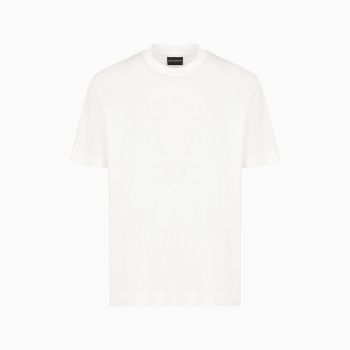 T-shirt in jersey misto lyocell con ricamo Emporio Armani ASV Bianco