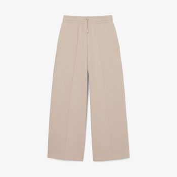 Pantaloni tuta Lacoste da donna in jersey wide fit Beige